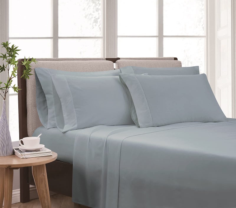 CANNON Heritage Solid Sheet Set Blue Polyester 6Piece Queen Sheet Set Solid Color Themed for Men and Women OekoTEX Certified Confidence - Image 2