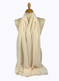 Perfectory PERFECTORY Women Lightweight Solid Chiffon Hijab Shawl Soft Premium Abaya Shawl Wrap Scarves, Long Bridal Hijab Scarf- Bisque  - Image 3
