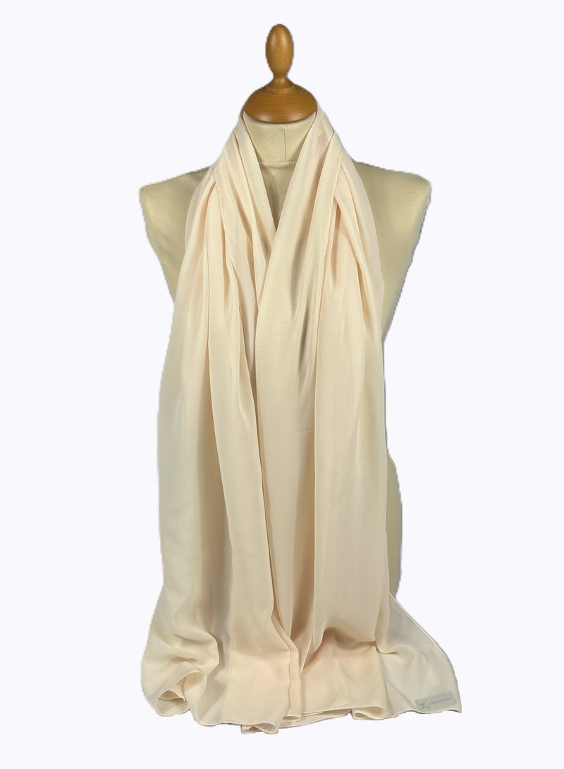 Perfectory PERFECTORY Women Lightweight Solid Chiffon Hijab Shawl Soft Premium Abaya Shawl Wrap Scarves, Long Bridal Hijab Scarf- Bisque  - Image 3