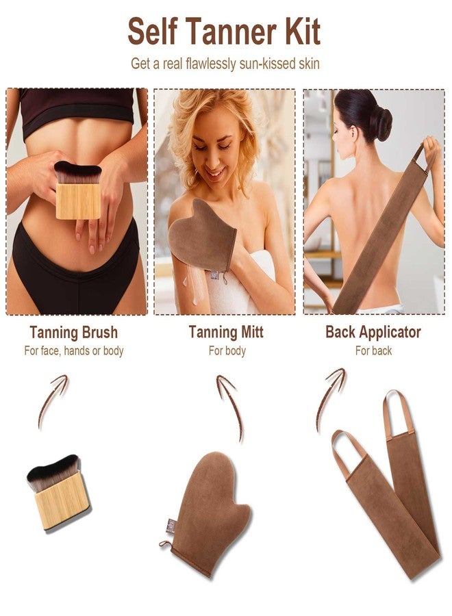 G GAIYAH Self Tanning Mitt Self Tanner Mitt Applicator Kit 3 Pack Tanning Mitts Self Tanner Brush Back Tanning Applicator Tanning Glove for Self Tan Mitt Kabuki Body Brush Self Tanner Back Applicator - Image 5