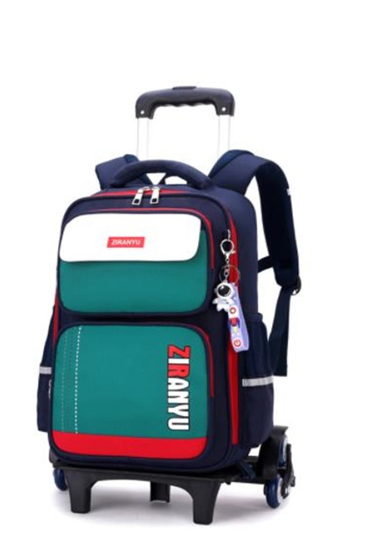 Golden - Rolling Backpack Travel Trolly BookBag School Wheeled Backpack for Boys Girls Kids Luggage School Bag with Wheels Trolley Backpack - Image 1