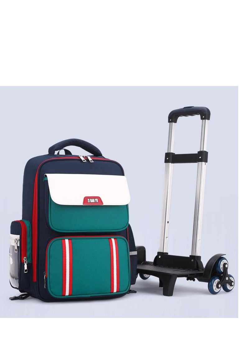 Golden - Rolling Backpack Travel Trolly BookBag School Wheeled Backpack for Boys Girls Kids Luggage School Bag with Wheels Trolley Backpack - Image 1