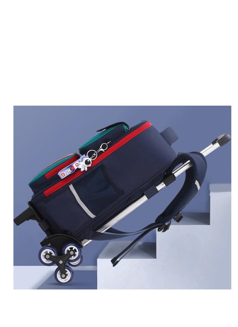 Golden - Rolling Backpack Travel Trolly BookBag School Wheeled Backpack for Boys Girls Kids Luggage School Bag with Wheels Trolley Backpack - Image 1