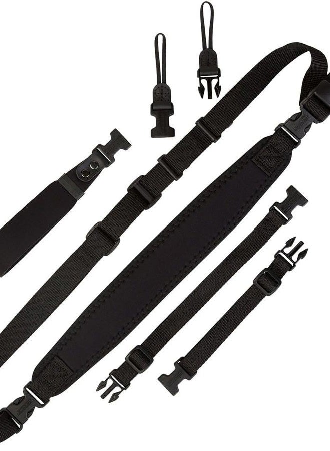 OP/TECH USA OP/TECH 1001001 Super Classic Combo Shoulder/Neck/Wrist Strap - Black - Image 1