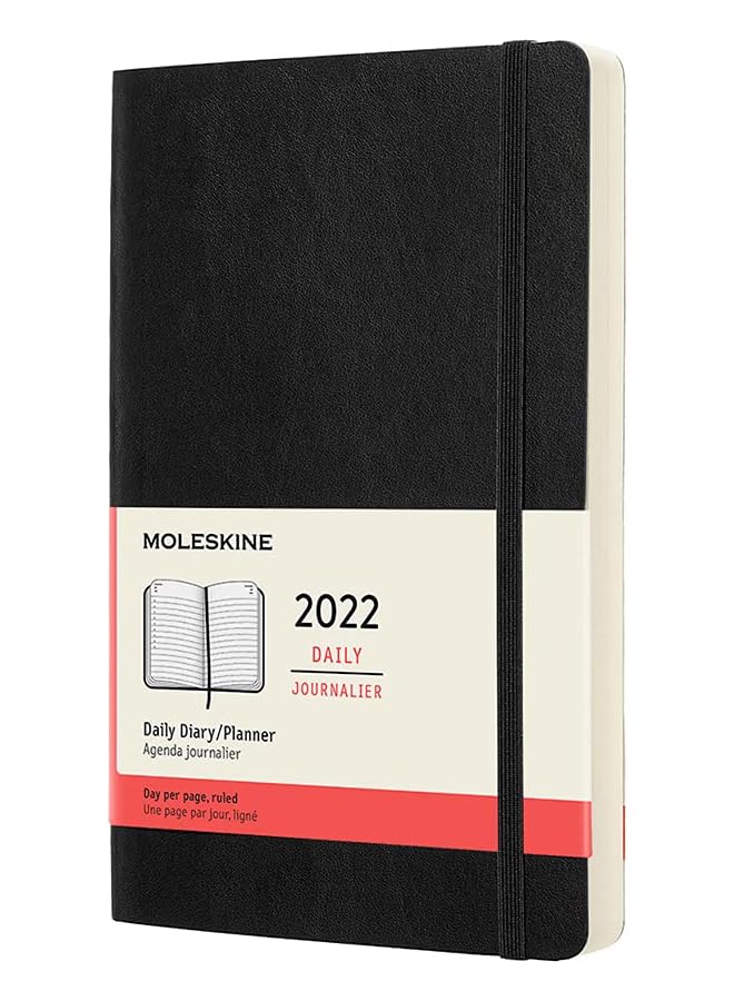 MOLESKINE Agenda 2022 Giornaliera Large Soft Nero Zwart - Image 1