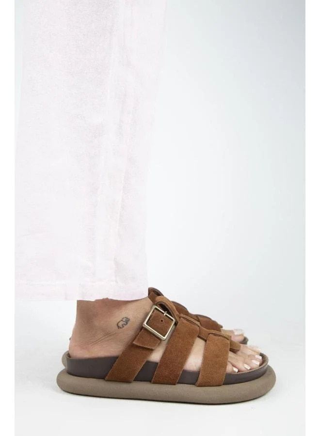 Manijero  (Hicks) Women's Real Leather Strap Buckle Taba Slipper. for Women | Best Price UAE