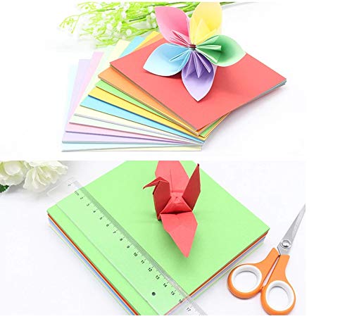 OFIXO 100 pcs Sheets A4 Size Origami Paper Double Sided Colored Craft Square Assorted DIY Folded Paper Craft Tools - Image 4