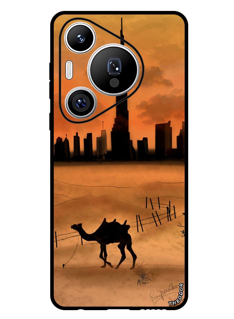 Theodor Protective Case Anti Scratch Shock Proof Bumper Cover For Huawei Pura 70 Sunset Camel Burj Khalifa - Image 1