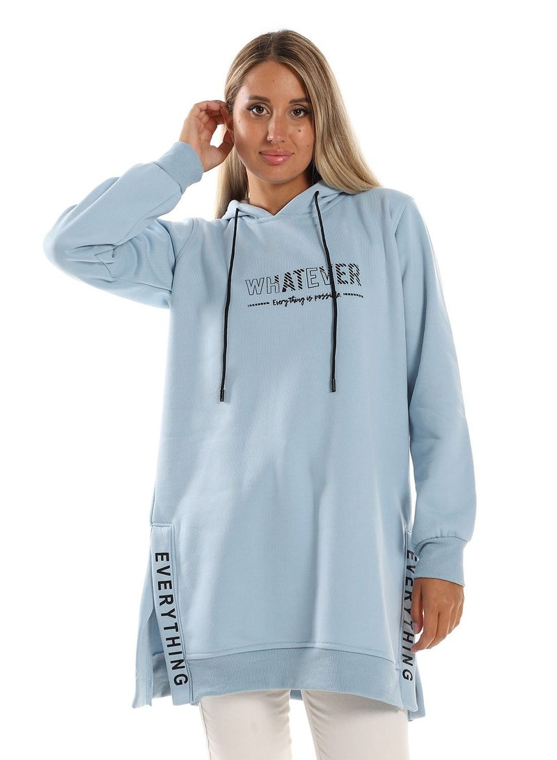 Caesar Woman  Printed Long Hoodie With Two Open Side  - Image 1