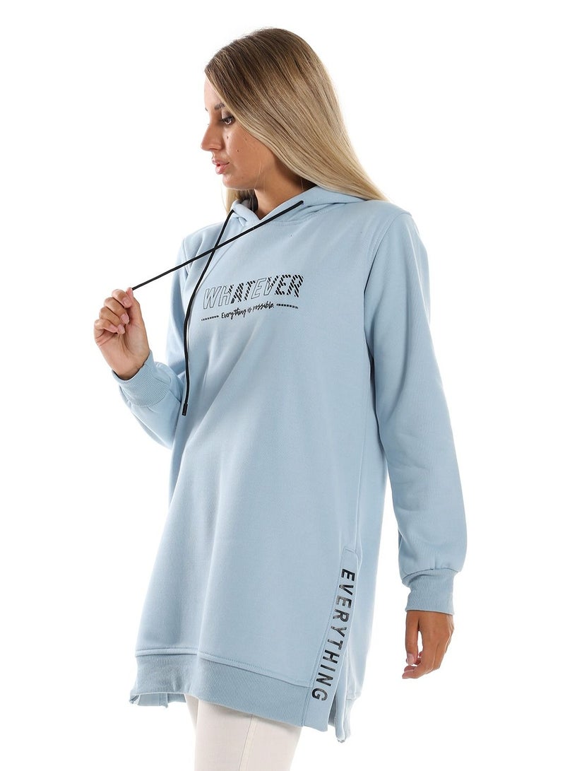 Caesar Woman  Printed Long Hoodie With Two Open Side  - Image 3