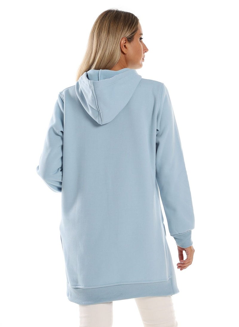 Caesar Woman  Printed Long Hoodie With Two Open Side  - Image 4