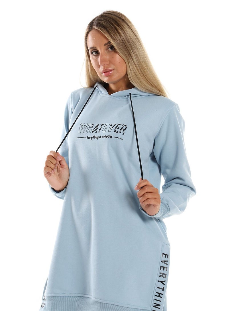 Caesar Woman  Printed Long Hoodie With Two Open Side  - Image 2