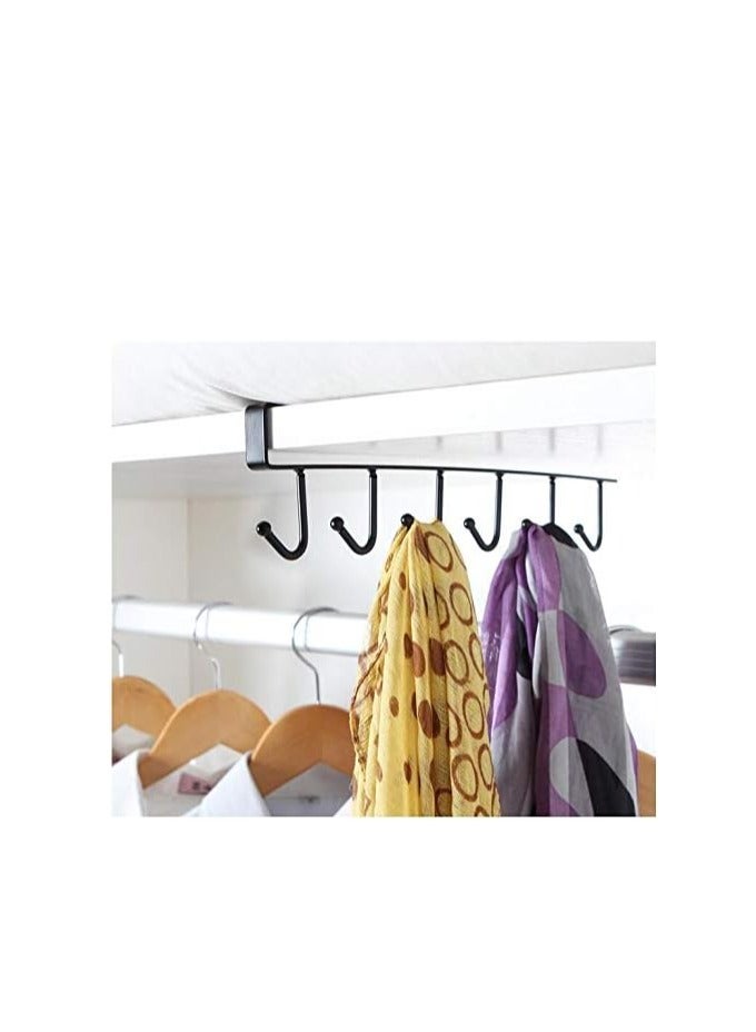 Cup holder that attaches to the bottom of a shelf or kitchen cabinet; includes 6 hooks and a main organizer. - Image 5