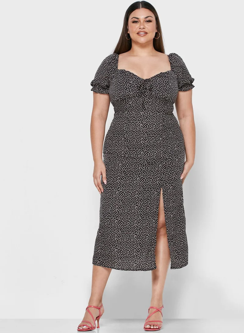 Missguided Curve Spot Print Dress