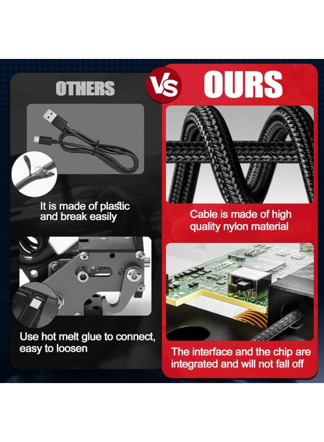 FlashHawk PC USB Handbrake, 16Bit Racing Games Simulate Handbrake for Logitech G27 G29 G920 G923 T248 T500 T300 PXN V10 (PC System Only), 2M Nylon Cable/Reinforced Spring + Clamp - Red - Image 5