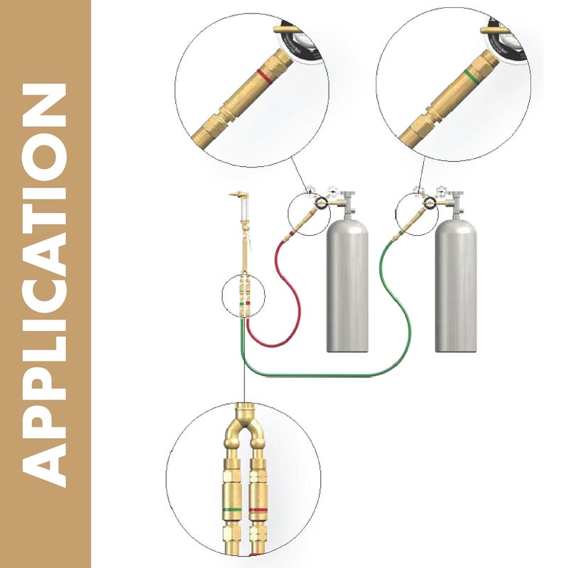 Western Enterprises FA-30 Flashback Arrestor Sets, Oxygen/Fuel Gas, Regulator Adaptor - Image 2