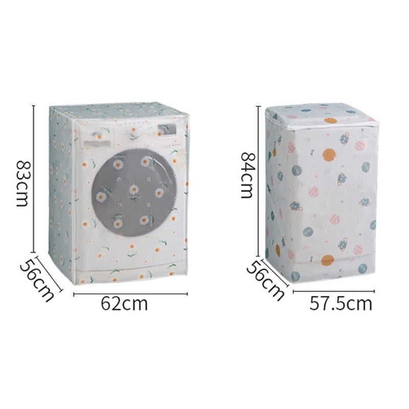 Potency Peva Waterproof Washing Machine Zipped Cover Dust Protection For Top Load Washer Dryer Washing Machine Cover Washer Dryer Dustproof Waterproof Case Cover Flip-Top(Top Load-57*56*84Cm) - Image 5