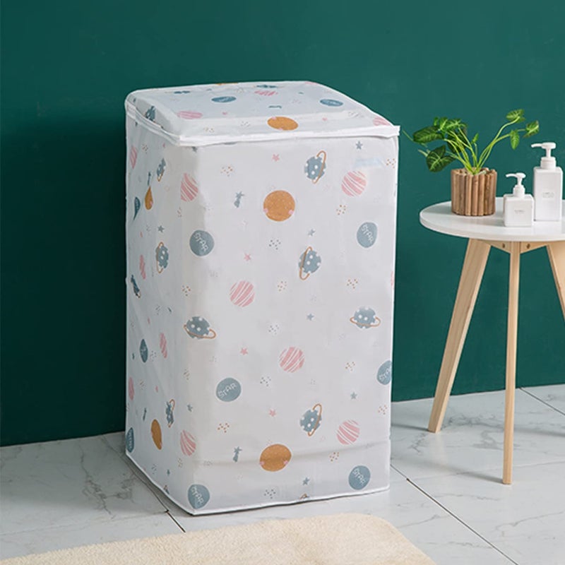 Potency Peva Waterproof Washing Machine Zipped Cover Dust Protection For Top Load Washer Dryer Washing Machine Cover Washer Dryer Dustproof Waterproof Case Cover Flip-Top(Top Load-57*56*84Cm) - Image 1