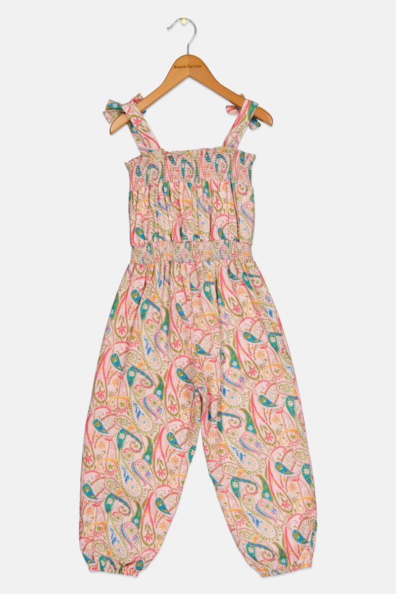 Nicole Miller Kids Girl Paisley Pattern Sleeveless Jumpsuit, Multicolor - Image 2