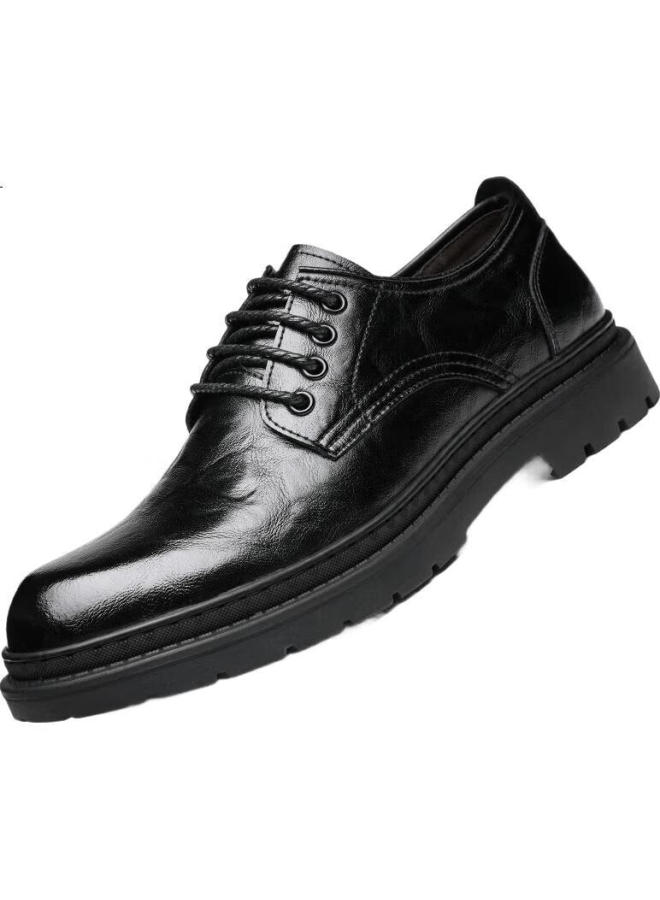 Chint Classic Handmade British Style Leather Shoes Men'S Height Increasing Thick-Soled Business Casual Leather Shoes Jz0016 Black Size 44 - Image 2