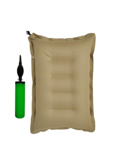 SHIVAM CART SHIVAM CART Inflatable Soft Portable Air Travel Pillow Pack of 1 with an Air Pump for Travelling in Train Bus Camping Hostel and Office Brown  - Image 1