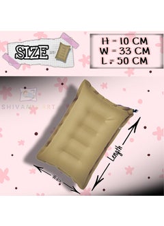 SHIVAM CART SHIVAM CART Inflatable Soft Portable Air Travel Pillow Pack of 1 with an Air Pump for Travelling in Train Bus Camping Hostel and Office Brown  - Image 3