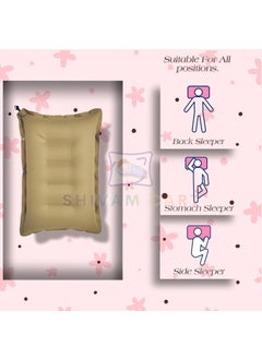 SHIVAM CART SHIVAM CART Inflatable Soft Portable Air Travel Pillow Pack of 1 with an Air Pump for Travelling in Train Bus Camping Hostel and Office Brown  - Image 4