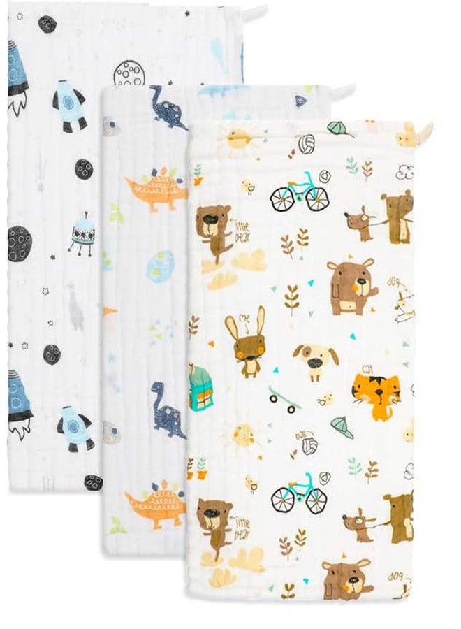 TERI BERI Muslin Cotton Face Towels, Burp Cloths and Bath Towels for Newborn Baby Extra Soft and Absorbent Muslin Combo Pack for Infants Toddlers Boys Girls (3 Burp Cloth + 3 Bib + 3 Hanky) - Image 2
