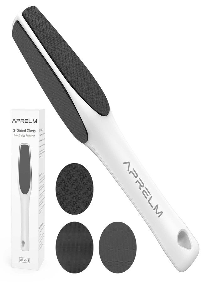 APRELM 3-Sided Nano Glass Foot File, 3-in-1 Coarse/Medium/Fine Foot Callus Remover, Professional Callus Remover for Feet Hard Skin Smooth Polishing (White) - Image 1