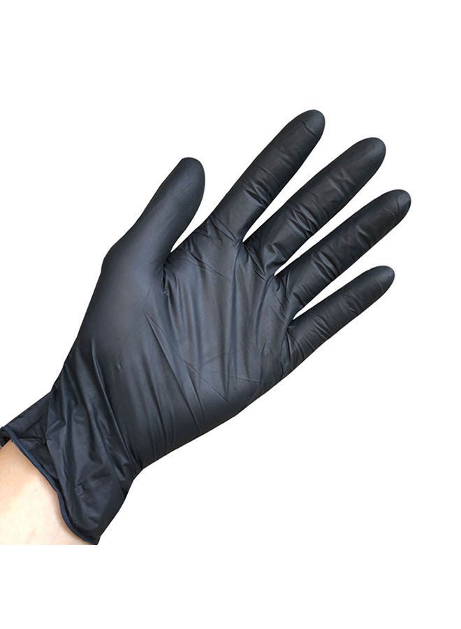 NIBEMINENT 100-Piece Disposable Industrial Nitrile Gloves Black - Image 1