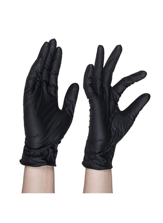 NIBEMINENT 100-Piece Disposable Industrial Nitrile Gloves Black - Image 2