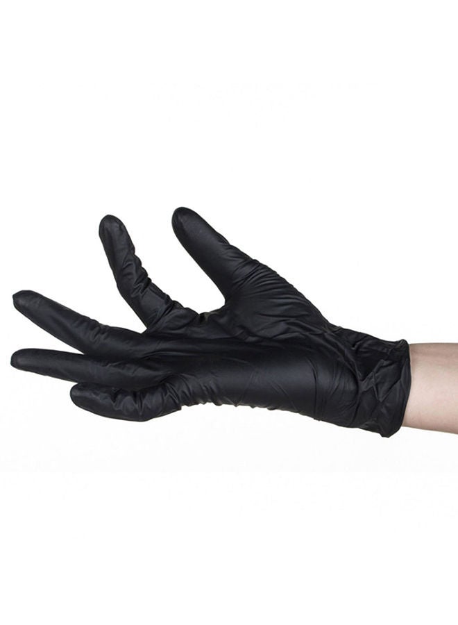 NIBEMINENT 100-Piece Disposable Industrial Nitrile Gloves Black - Image 3