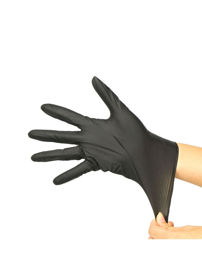 NIBEMINENT 100-Piece Disposable Industrial Nitrile Gloves Black - Image 4