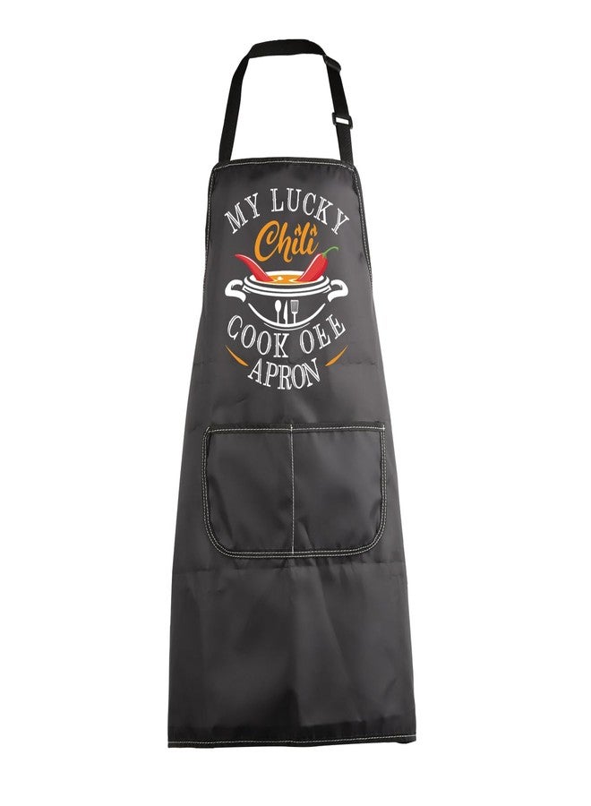 MBMSO Funny Chili Cook Off Champion Apron Chili Competition Chef Gifts My Lucky Chili Cook Off Apron Spicy Food Lovers Gifts (Lucky Chili Apron-b) - Image 1
