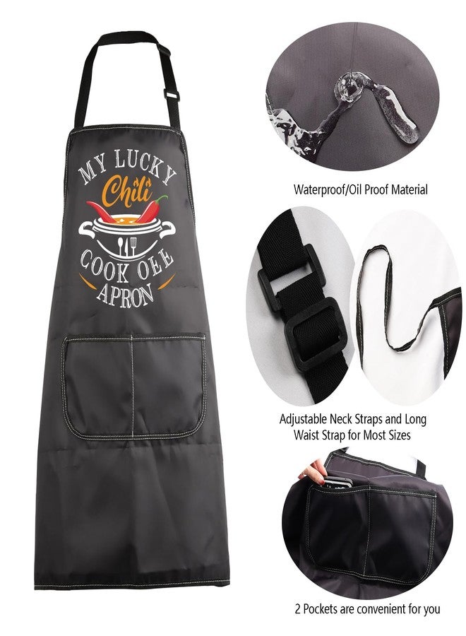 MBMSO Funny Chili Cook Off Champion Apron Chili Competition Chef Gifts My Lucky Chili Cook Off Apron Spicy Food Lovers Gifts (Lucky Chili Apron-b) - Image 5