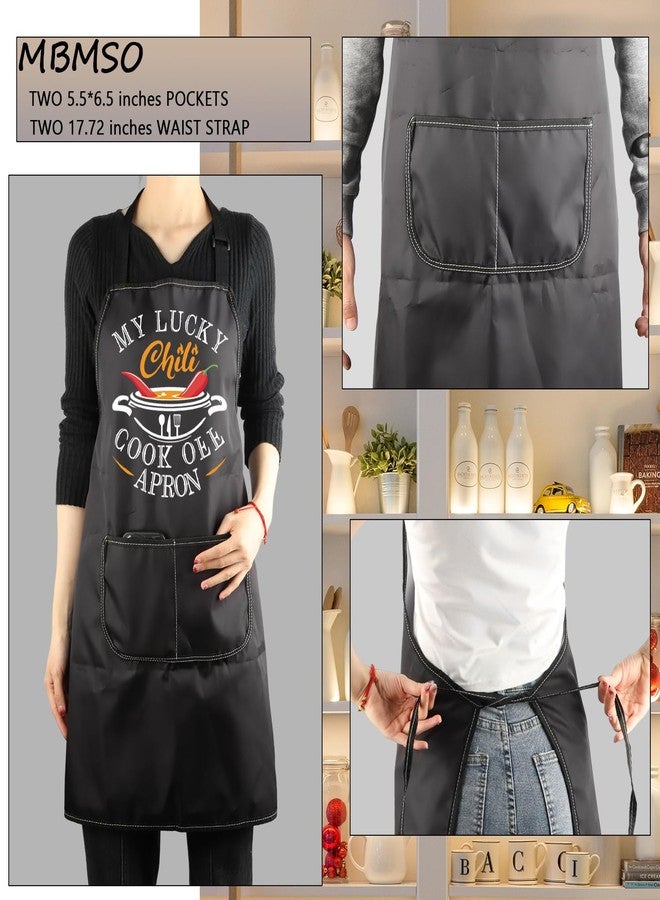 MBMSO Funny Chili Cook Off Champion Apron Chili Competition Chef Gifts My Lucky Chili Cook Off Apron Spicy Food Lovers Gifts (Lucky Chili Apron-b) - Image 3