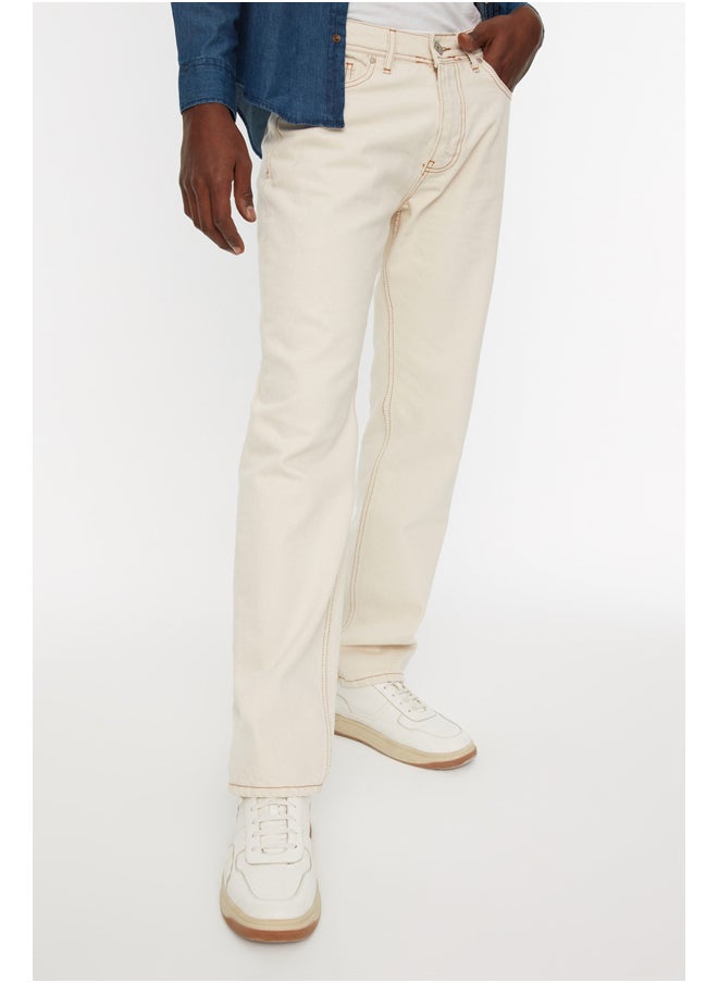trendyol Regular Fit Tobacco Stitched Denim Jeans TMNAW22JE0189  - Image 1