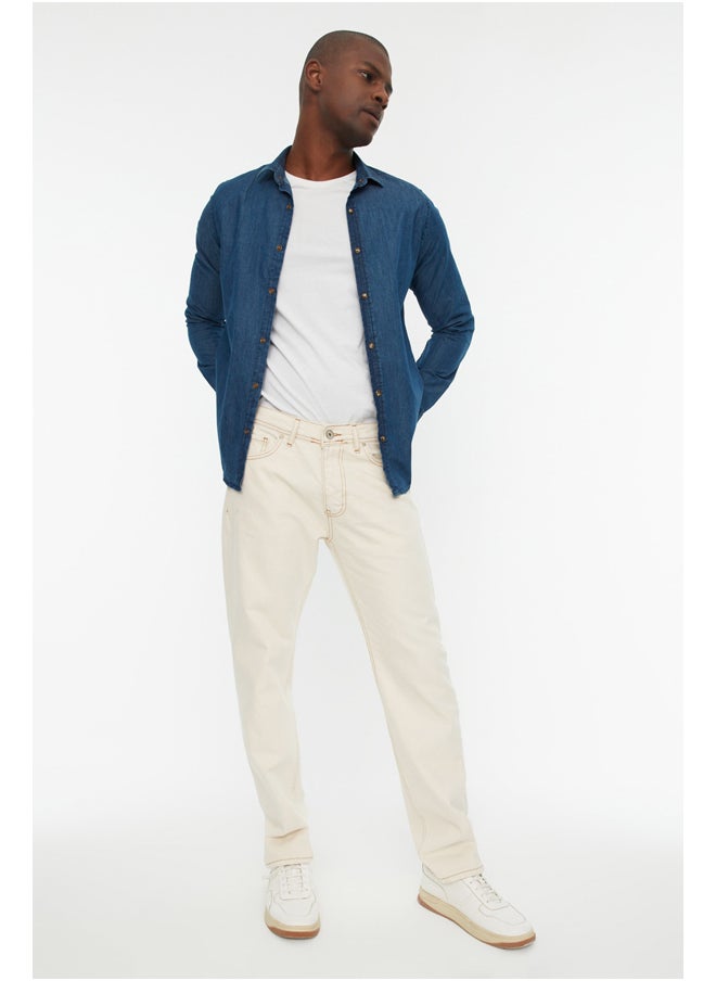 trendyol Regular Fit Tobacco Stitched Denim Jeans TMNAW22JE0189  - Image 2