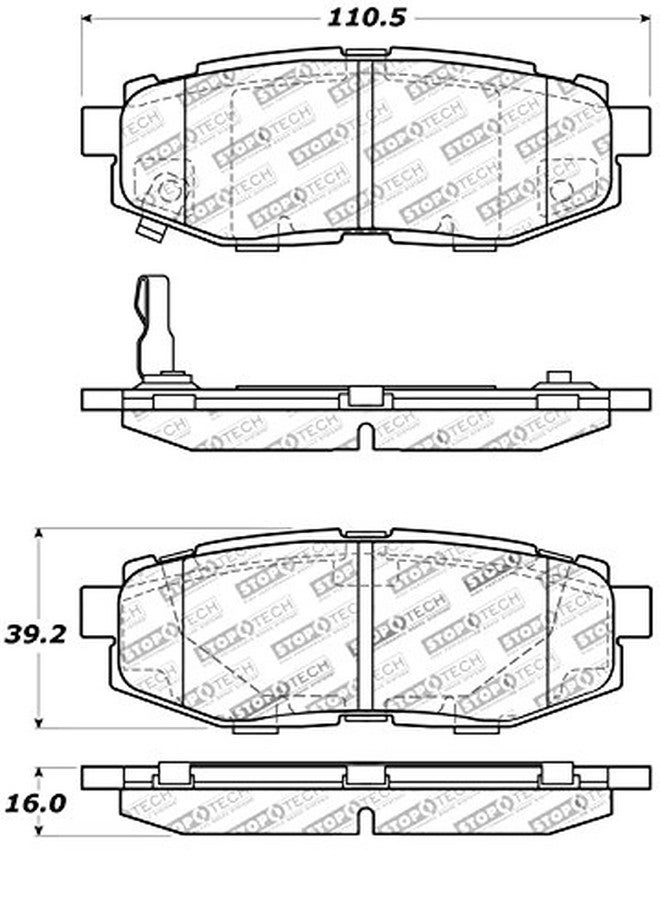 StopTech 309.11240 Sport Brake Pads with Shims and Hardware - Image 4