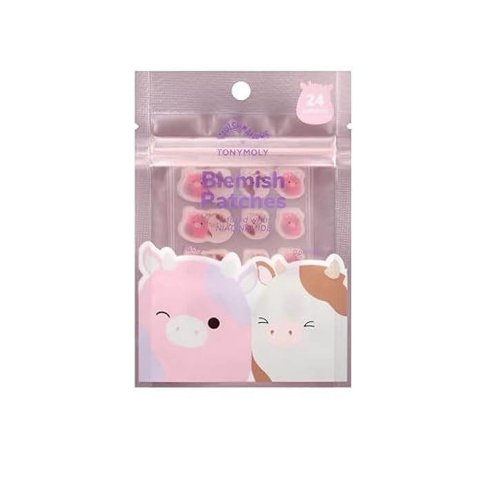 TONYMOLY x Squishmallows Patty + Ronnie Blemish Patches - Niacinamide infused Hydrocolloid pimple patches, 24 Patches - Image 2