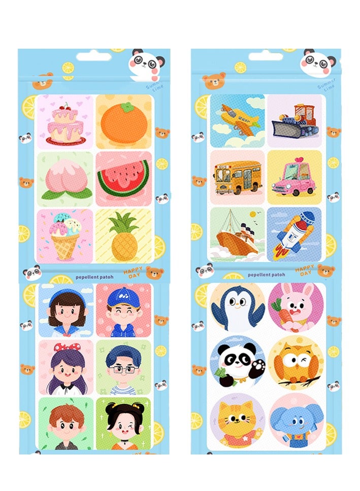 SYOSI Mosquito Repellent Stickers, 144 Pcs Natural Patches for Kids and Adults, DEET Free, Cartoon for Outdoor Camping Traveling Fishing  - Image 1
