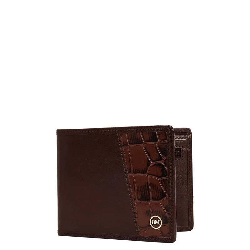 Da Milano brown Brown Bifold Leather Mens Wallet for Men | Best Price UAE