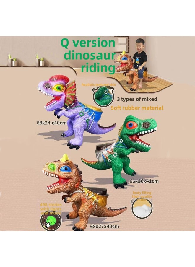 Generic - Riding Saddle Oversized Children's Simulation Soft Rubber Dinosaur Toy Model Big Yellow Duck Riding Animal Model-Color:609-34 (minimum Batch Of 6) - Image 1