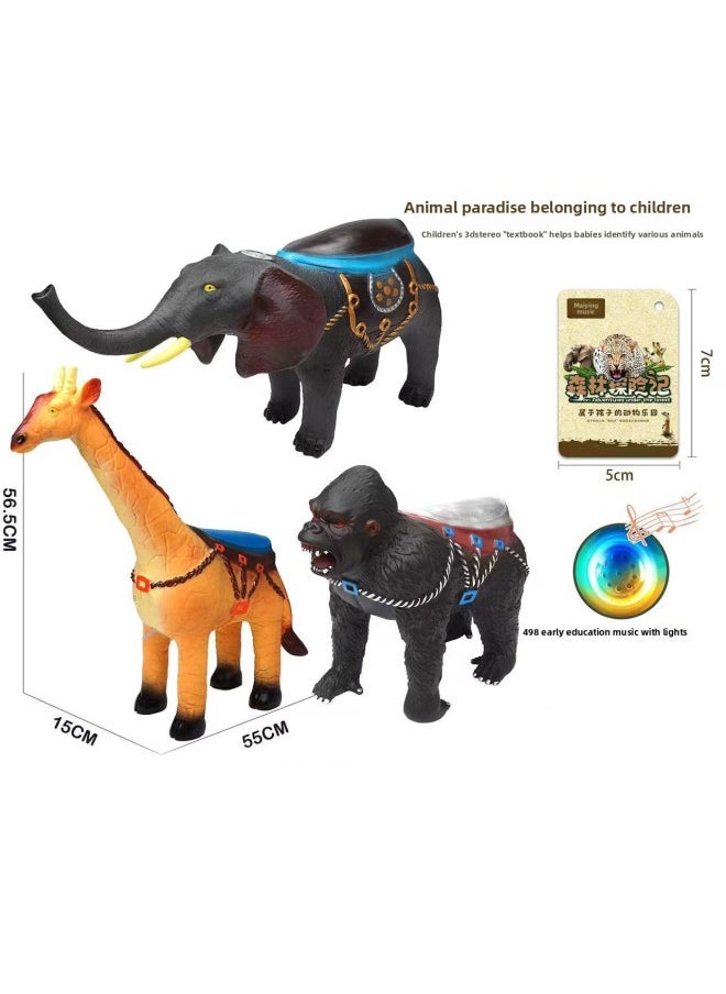 Generic - Riding Saddle Oversized Children's Simulation Soft Rubber Dinosaur Toy Model Big Yellow Duck Riding Animal Model-Color:609-34 (minimum Batch Of 6) - Image 1
