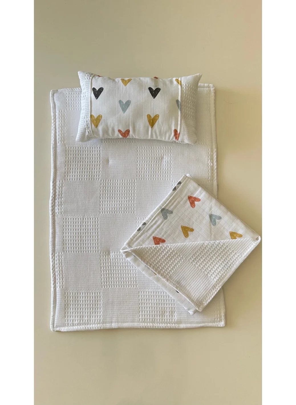 Giz Giyim Giz Clothing Blanketed 3-Piece Muslin Changing Set, Cushion, Muslin, Baby Pillow, Newborn, Baby Products
