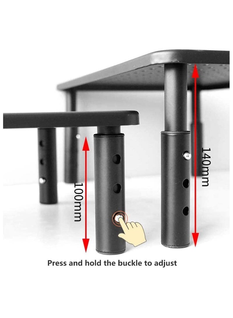 Green Tiger Monitor Stand Riser for Computer, Laptop, Printer, Notebook and All Flat Screen Display with Vented Metal Platform and 3 Height Adjustable Underneath Storage, 1 Pack, Black - Image 4