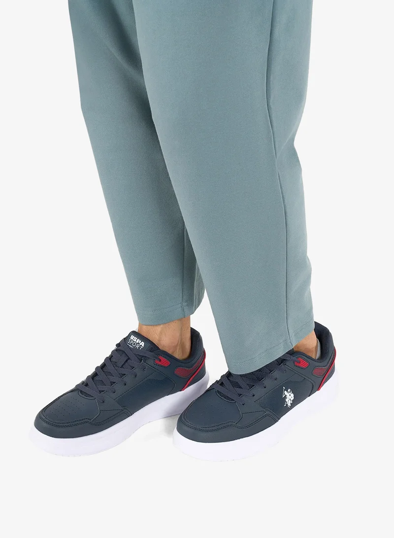 U.S. Polo Assn. Dark Blue/Black Men's Navy Low-Top Sneakers - Lightweight Shoes Lace-Up Design, Comfortable for Everyday Outfits for Men | Best Price UAE
