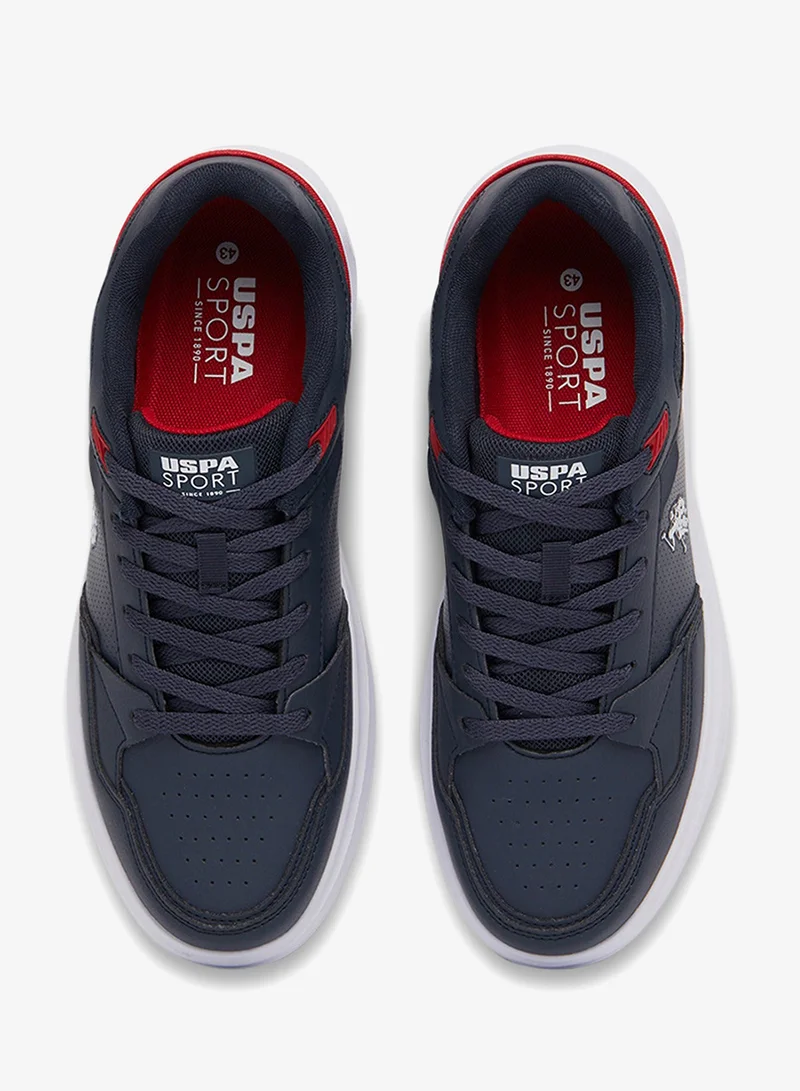 U.S. Polo Assn. Dark Blue/Black Men's Navy Low-Top Sneakers - Lightweight Shoes Lace-Up Design, Comfortable for Everyday Outfits for Men | Best Price UAE