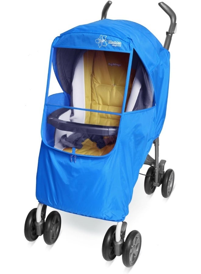 Manito Elegance Plus Stroller Weather Shield/Rain Cover, Blue - Image 1