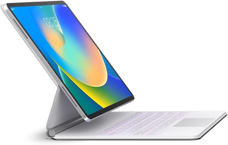 حافظة لوحة مفاتيح runelk متوافقة مع iPad Pro بحجم 12.9 بوصة، الجيل الثالث/الرابع/الخامس – اللون أبيض. - Image 1